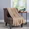 Hastings Home Velvet Throw - Oversized Microfiber Velvet Solid Polyester Throw Blanket - Breathable (Desert Tan) 340067EHP - alternate 1